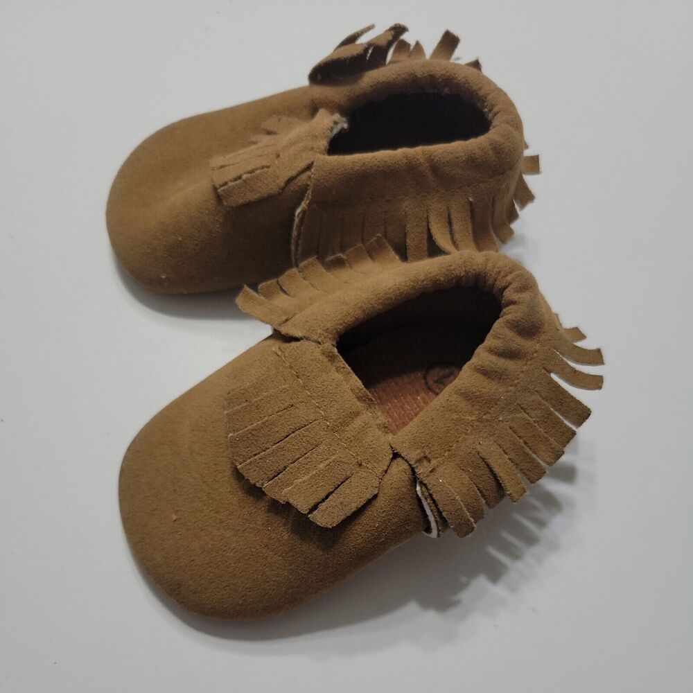 Boutique Moccasins 1 Ballet Flat Shoes‎ Brown Low Top Slip Ons Baby 0-6 Months